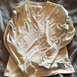 Gymshark light grey  V-Neck Long Sleeve Top